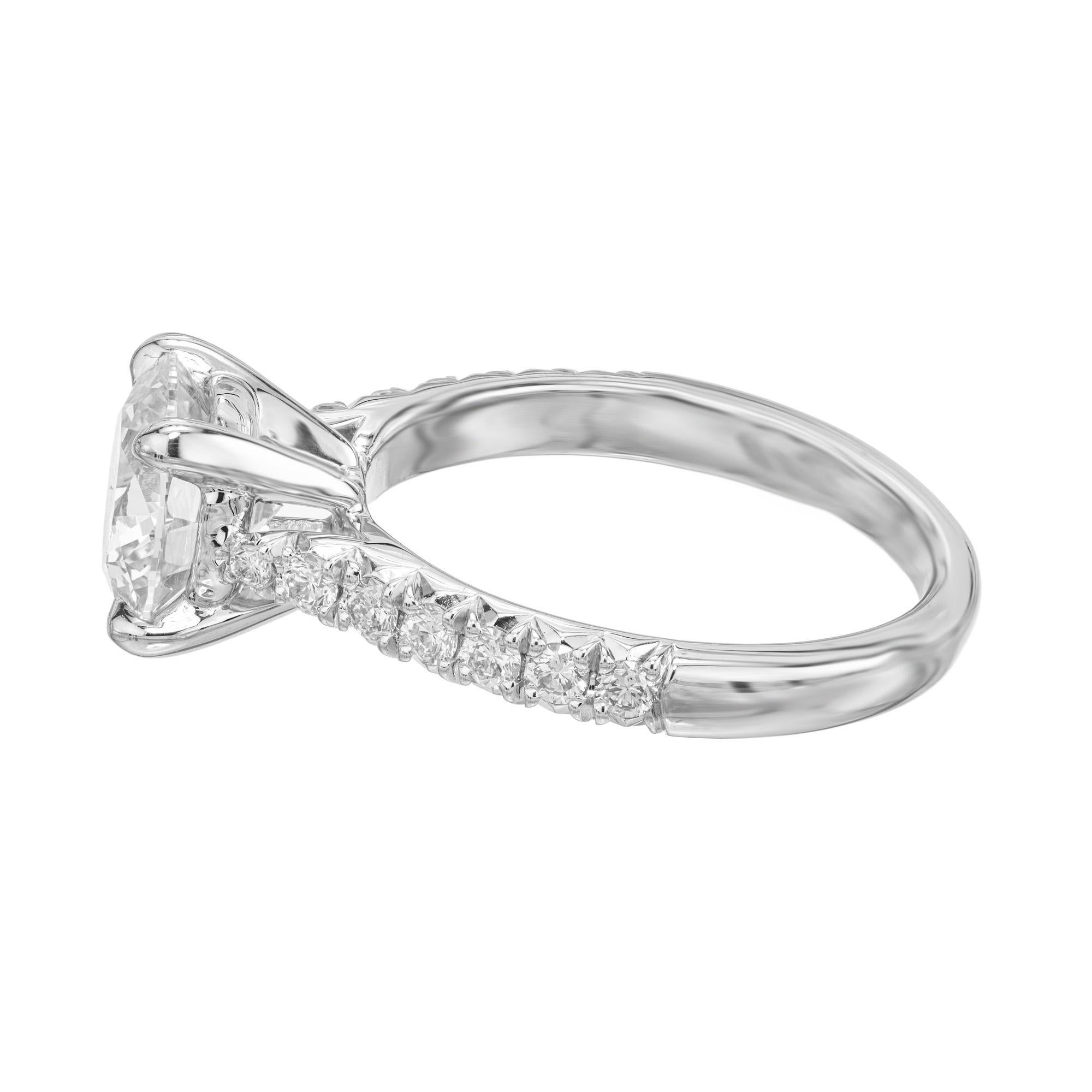 Peter Suchy Anello di fidanzamento in platino con diamante rotondo certificato GIA da 2,08 carati in vendita 1