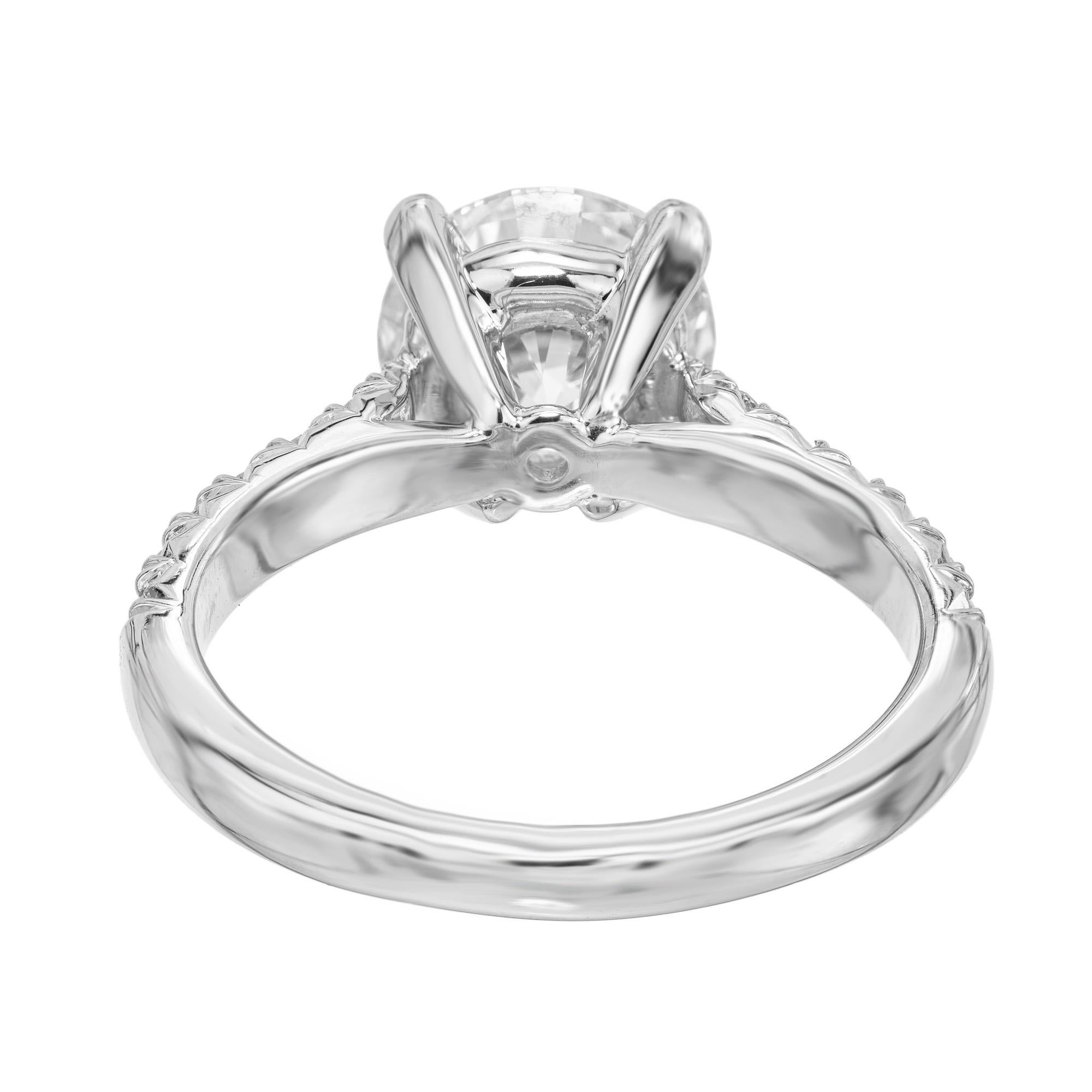 Peter Suchy Anello di fidanzamento in platino con diamante rotondo certificato GIA da 2,08 carati in vendita 2