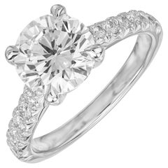 Peter Suchy GIA Certified 2.08 Carat Round Diamond Platinum Engagement Ring