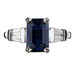 Peter Suchy GIA Certified 2.09 Carat Sapphire Diamond Platinum Engagement Ring