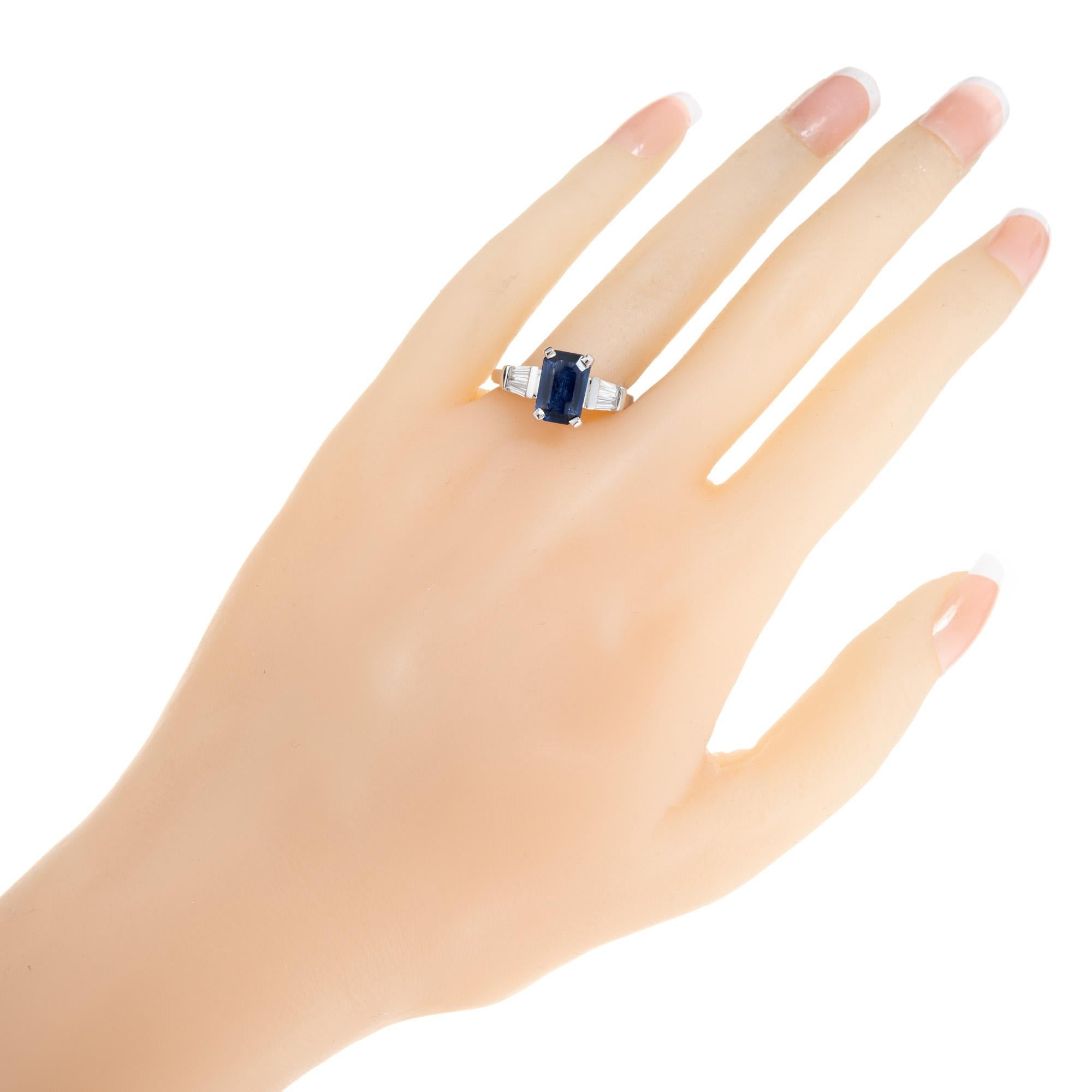 Bague de fiançailles en platine avec diamant saphir de 2.09 carats de Peter Suchy, certifiée par le GIA en vente 3