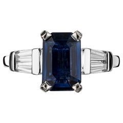 Peter Suchy GIA Certified 2.09 Carat Sapphire Diamond Platinum Engagement Ring