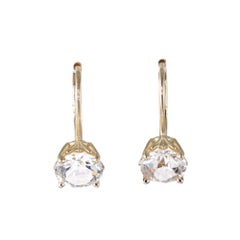 Peter Suchy GIA Certified 2.10 Carat Diamond Yellow Gold Dangle Earrings