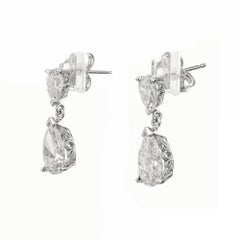 Peter Suchy GIA Certified 2.11 Carat Diamond Platinum Dangle Earrings