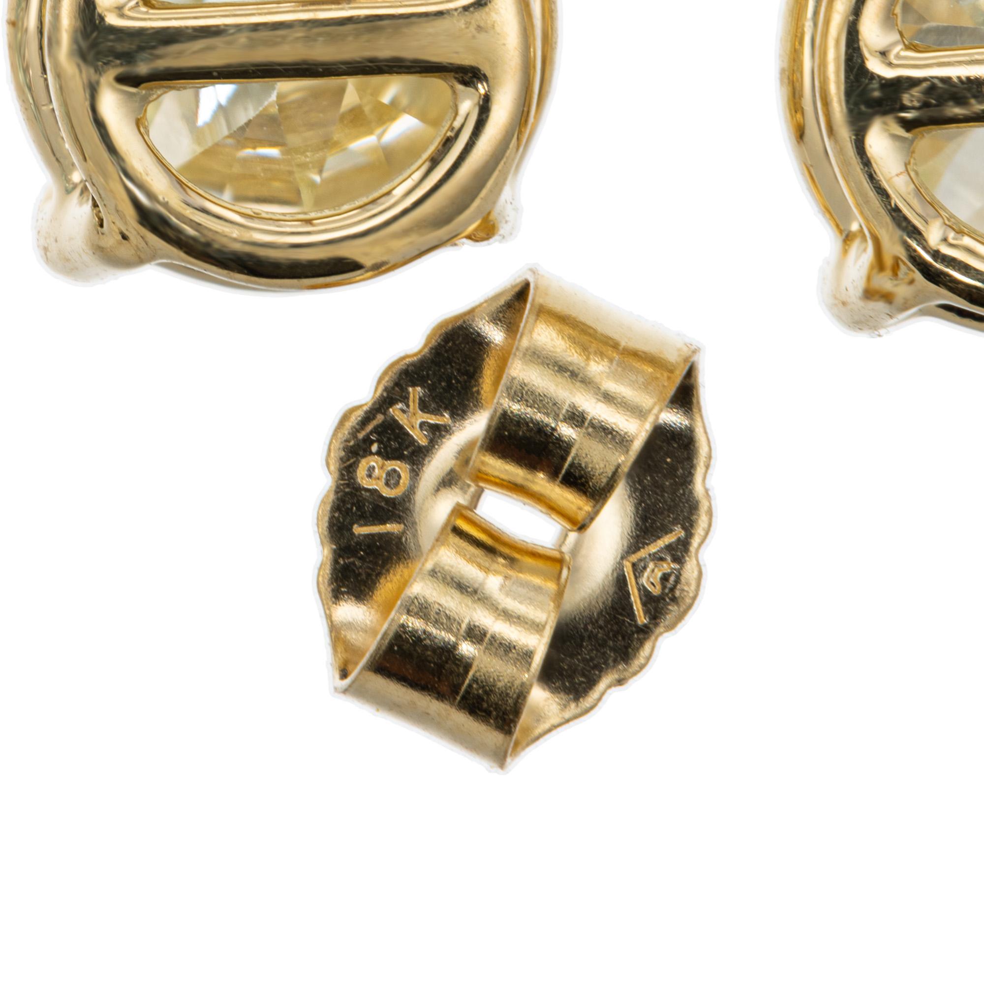 Peter Suchy GIA-zertifizierte 2,14-Karat-Diamant-Ohrringe aus Gelbgold mit Baumel  im Angebot 1