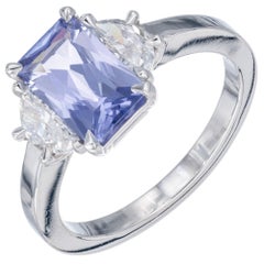 Peter Suchy GIA Certified 2.17 Carat Sapphire Diamond Platinum Engagement Ring