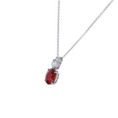 Halskette mit GIA-zertifiziertem 2,21 Karat Rubin-Diamant-Platin-Anhänger von Peter Suchy