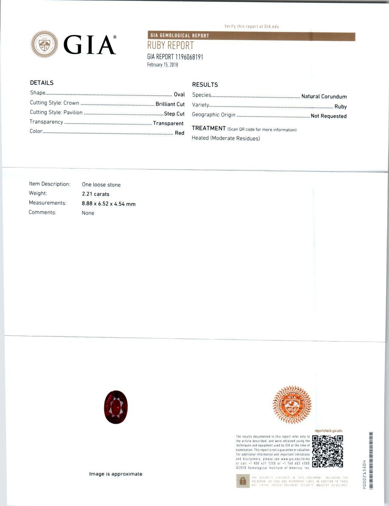 Halskette mit GIA-zertifiziertem 2,21 Karat Rubin-Diamant-Platin-Anhänger von Peter Suchy im Angebot 2