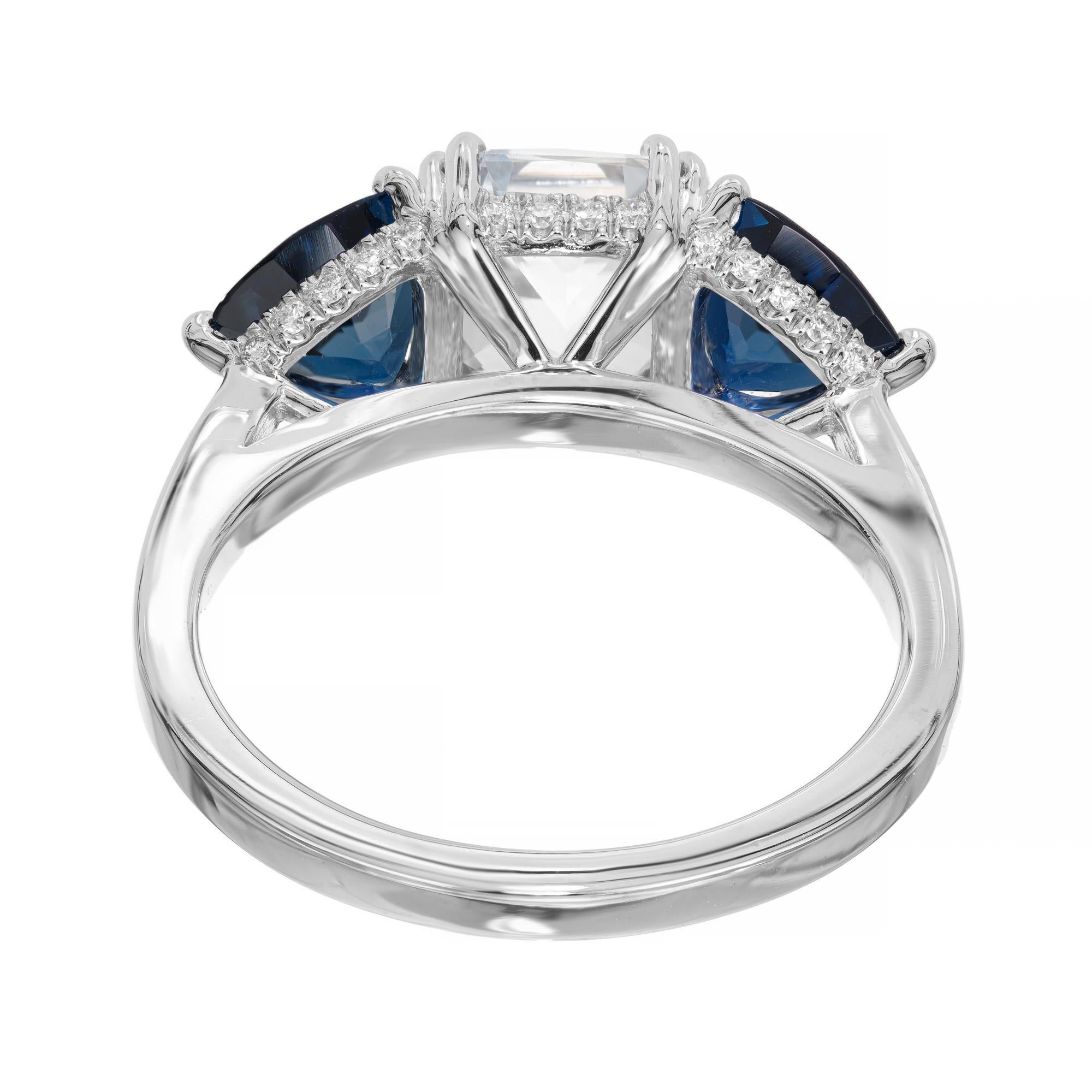 Peter Suchy GIA zertifiziert 2,22 Saphir Diamant Platin Verlobungsring  Damen im Angebot