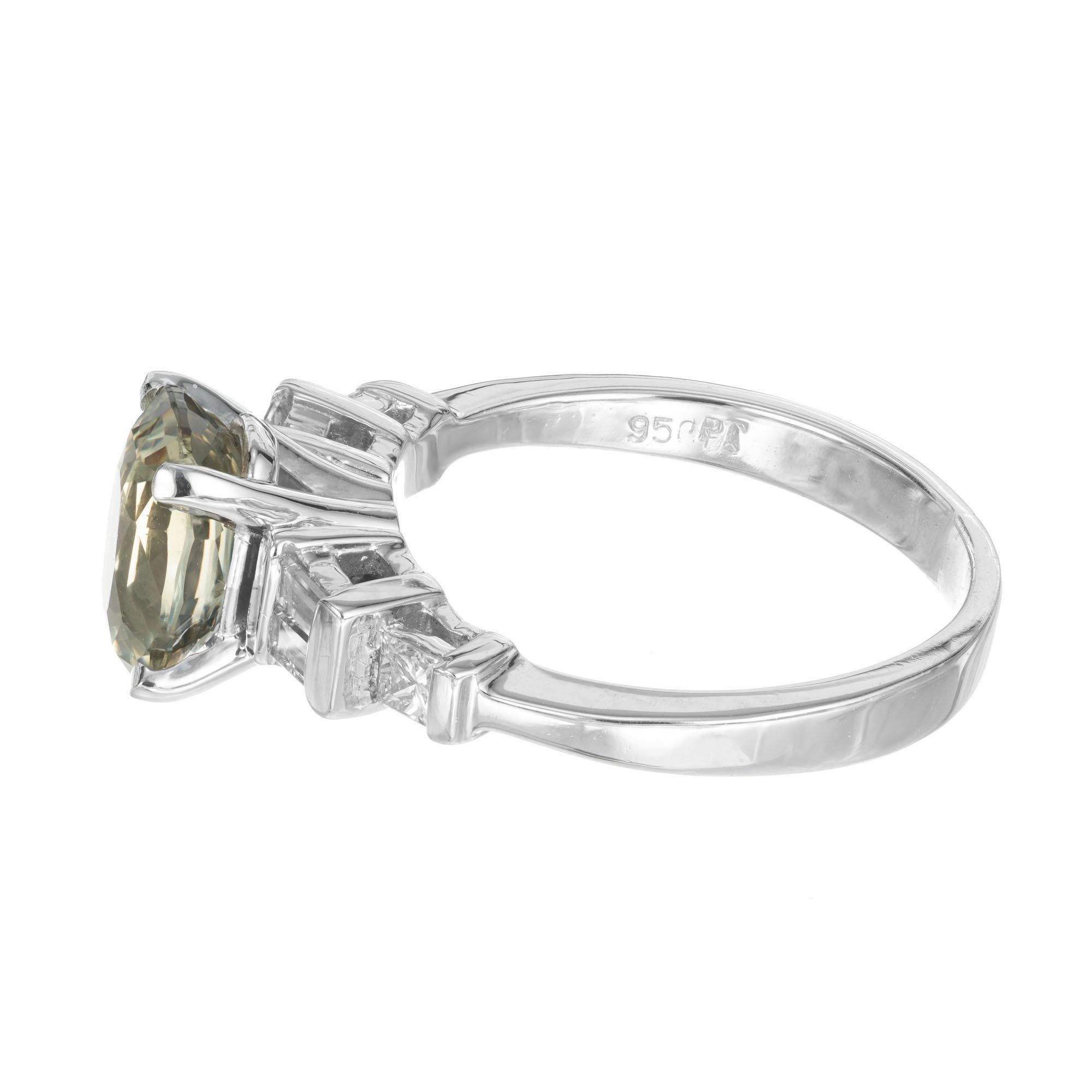 Peter Suchy Verlobungsring, GIA zertifiziert 2,24 Karat Saphir Diamant Platin Damen im Angebot