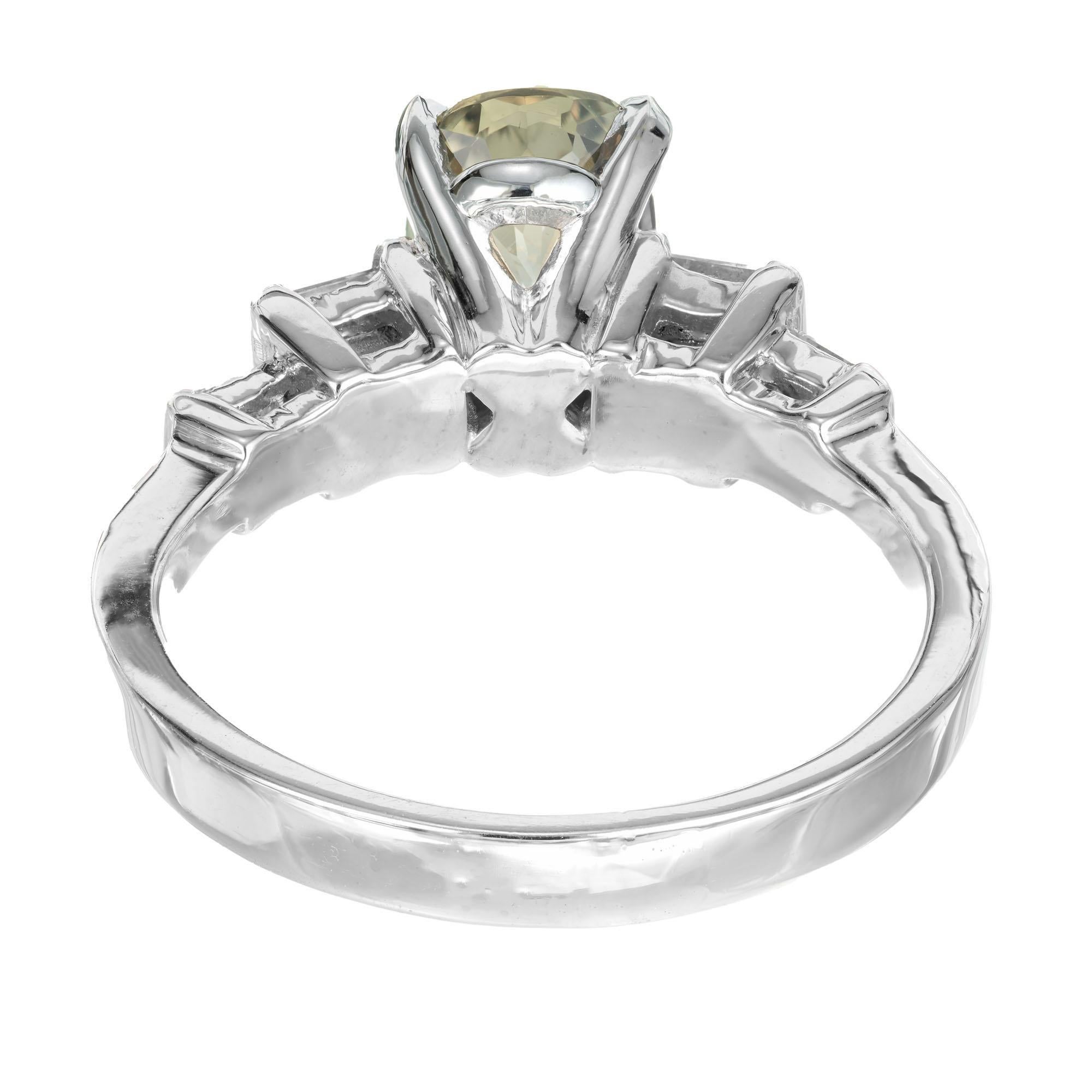 Peter Suchy Verlobungsring, GIA zertifiziert 2,24 Karat Saphir Diamant Platin im Angebot 1