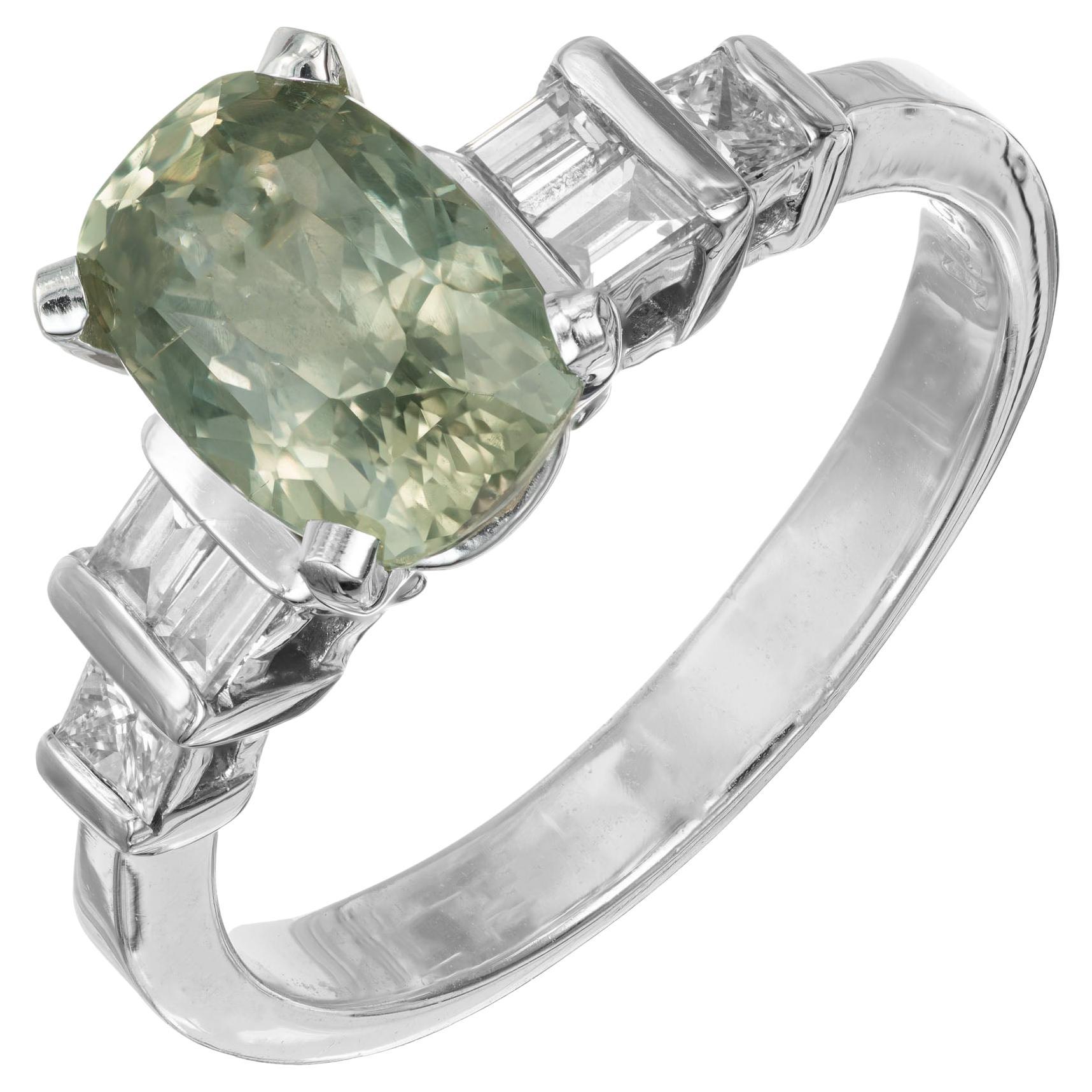 Peter Suchy Verlobungsring, GIA zertifiziert 2,24 Karat Saphir Diamant Platin im Angebot