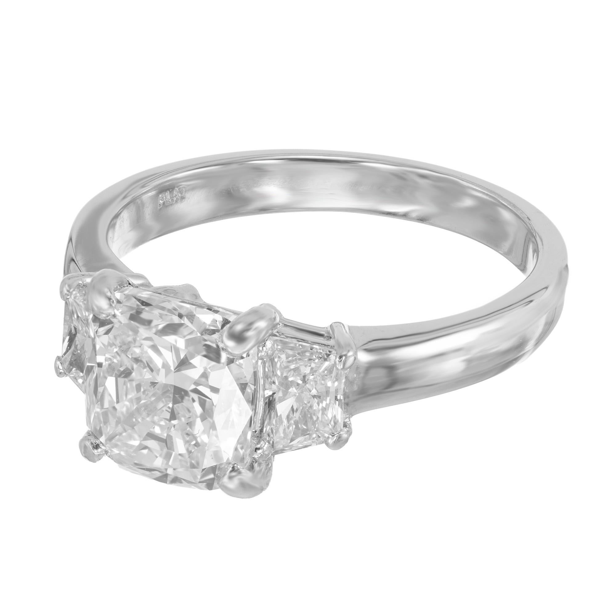 Cushion Cut Peter Suchy GIA Certified 2.28 Carat Diamond Platinum Engagement Ring For Sale