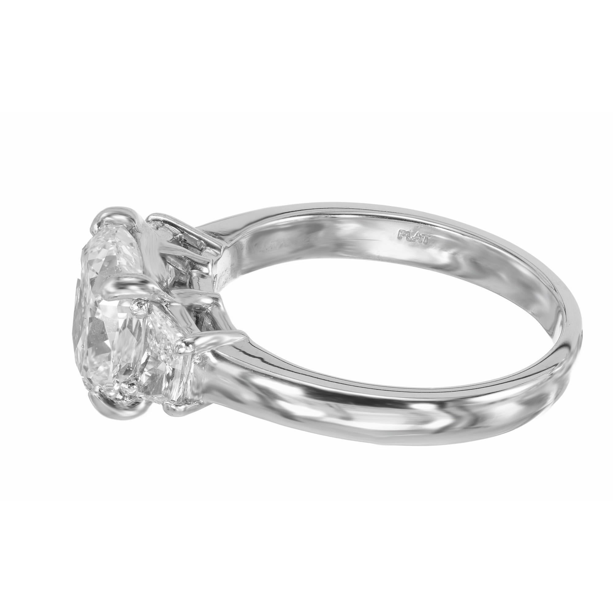 Women's Peter Suchy GIA Certified 2.28 Carat Diamond Platinum Engagement Ring For Sale