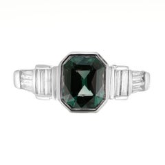 Peter Suchy Bague de fiançailles en platine avec saphir octogonal de 2,30 carats certifié GIA et diamants