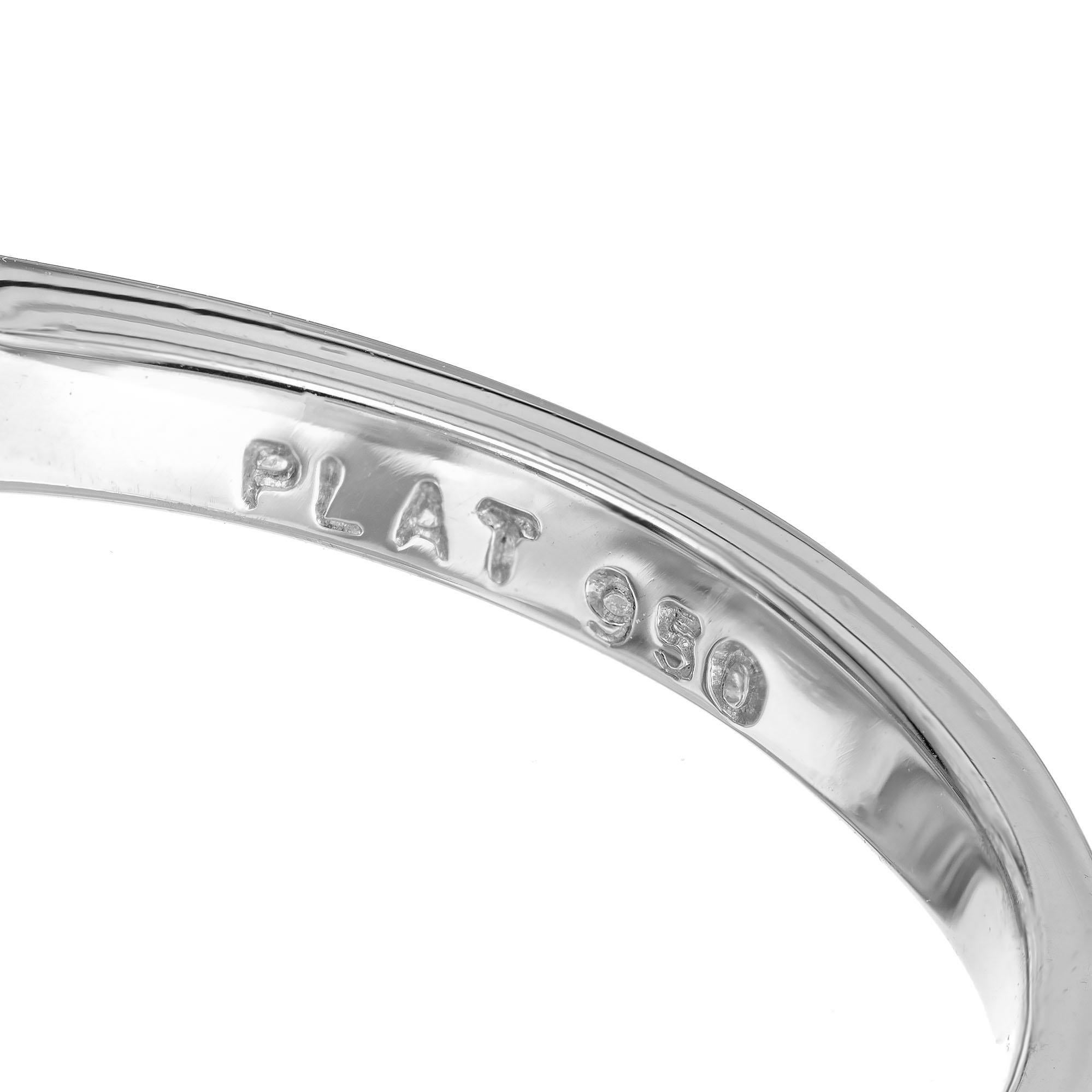Peter Suchy GIA 2.30 Carat Octagonal Sapphire Diamond Platinum Engagement Ring For Sale 2