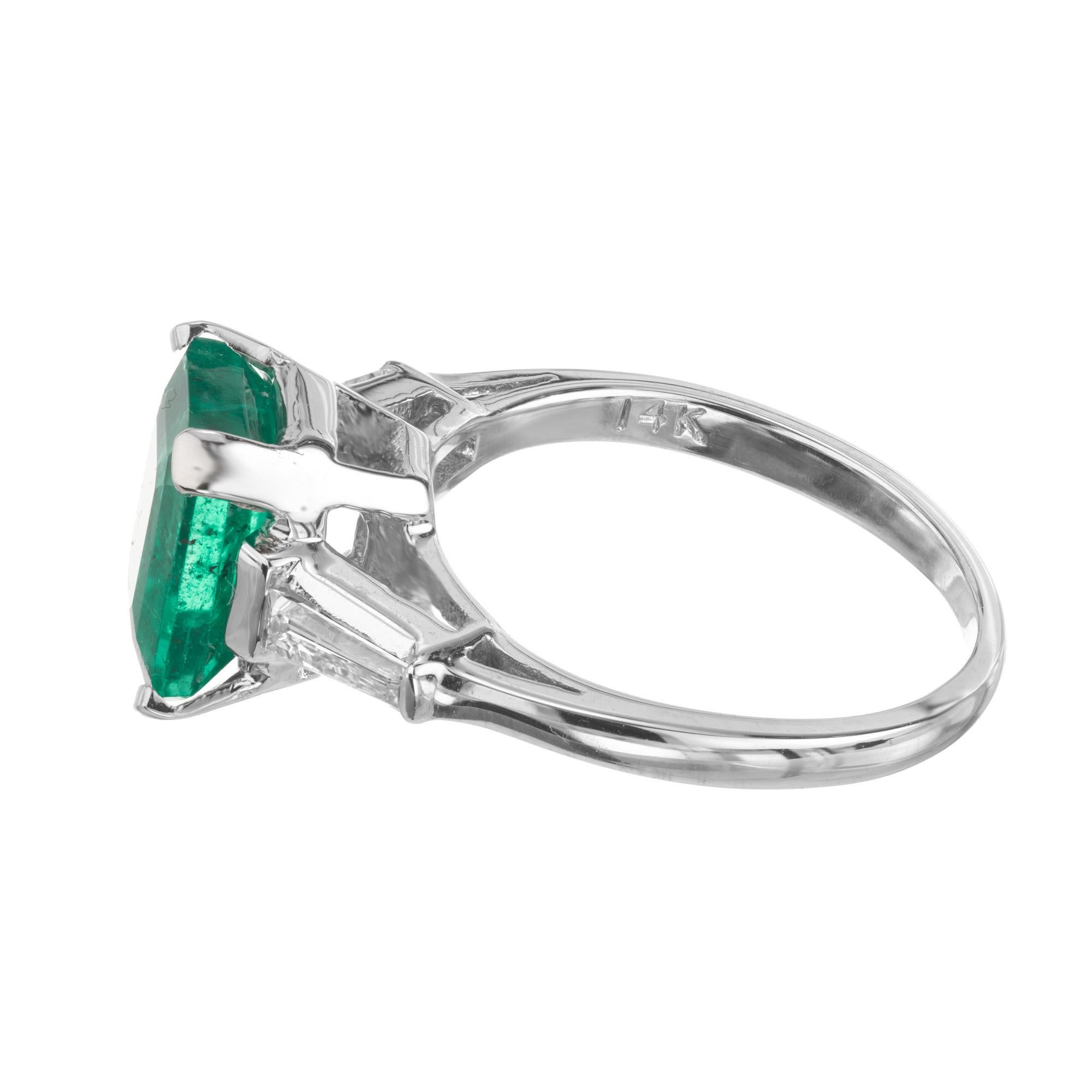 De las mujeres Peter Suchy GIA Certified 2.38 Carat Emerald Diamond White Gold Ring en venta