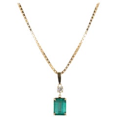 Peter Suchy GIA Certified 2.40 Carat Emerald Diamond Gold Pendant Necklace