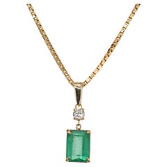Peter Suchy GIA Certified 2.40 Carat Emerald Diamond Gold Pendant Necklace
