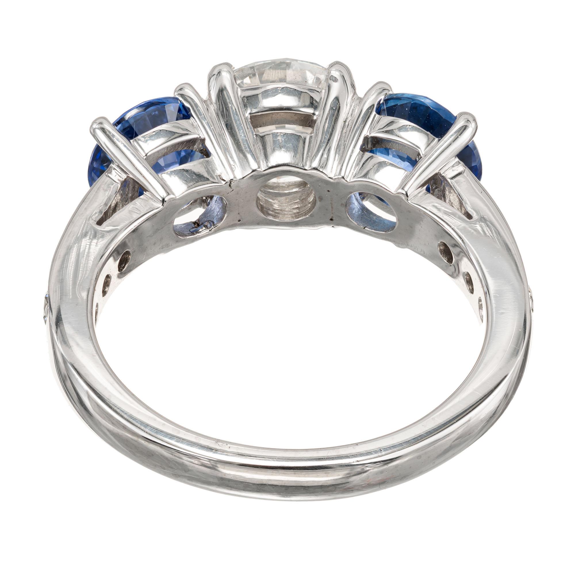 Peter Suchy GIA Certified 2.45 Carat Diamond Sapphire Platinum Engagement Ring 1