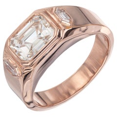 Peter Suchy GIA Certified 2.45 Carat Emerald Cut Diamond Rose Gold Ring