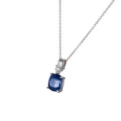 Peter Suchy Collar Colgante de Oro con Zafiro y Diamantes Certificado GIA de 2.51 Quilates