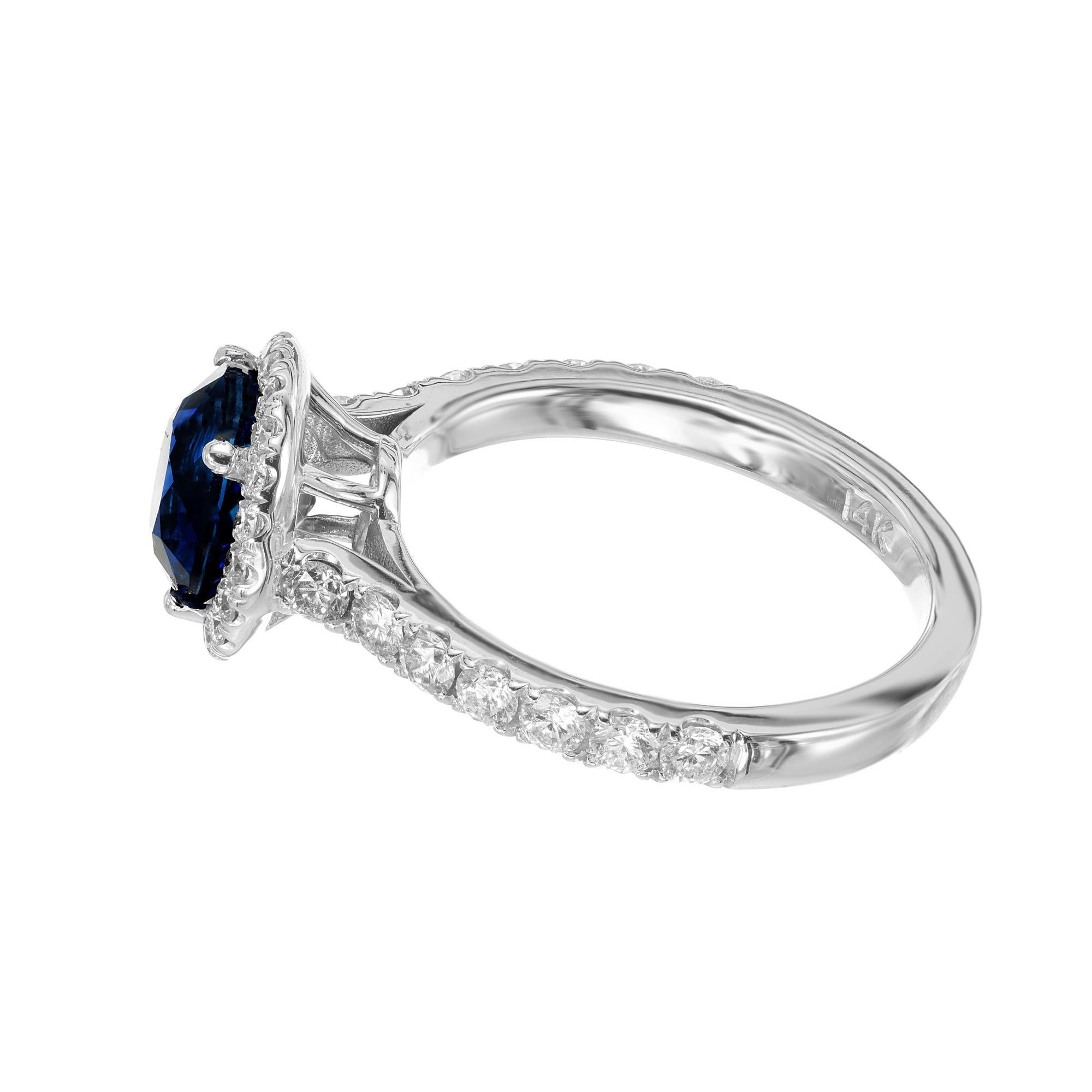 Peter Suchy Bague en or blanc certifiée GIA 2,56 carats saphir diamant Pour femmes en vente