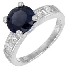 Peter Suchy GIA Certified 2.62 Carat Sapphire Diamond Platinum Engagement Ring