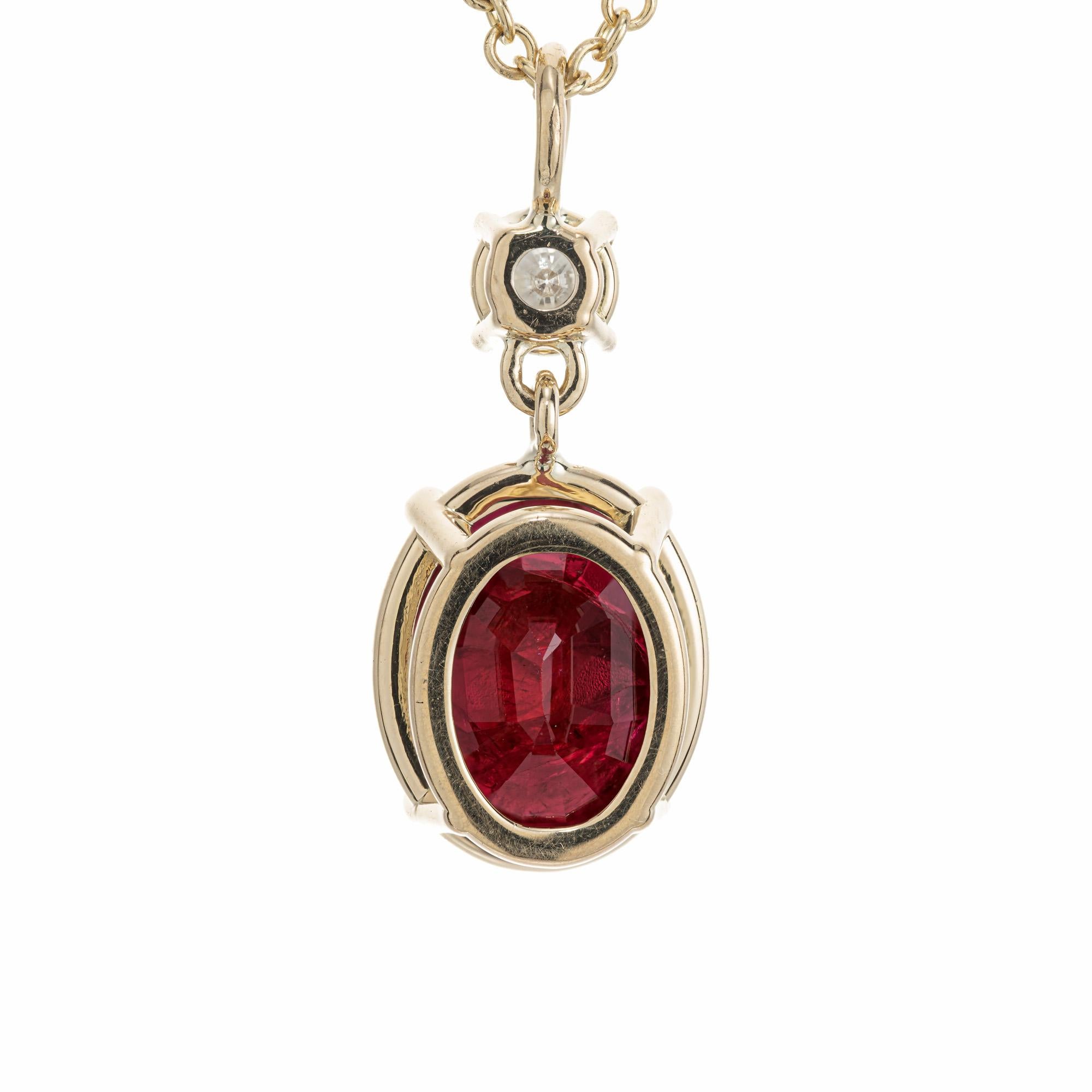 Peter Suchy Collar Colgante de Oro Amarillo con Diamante Rubí Certificado GIA de 2,72 Quilates en Nuevo estado para la venta en Stamford, CT