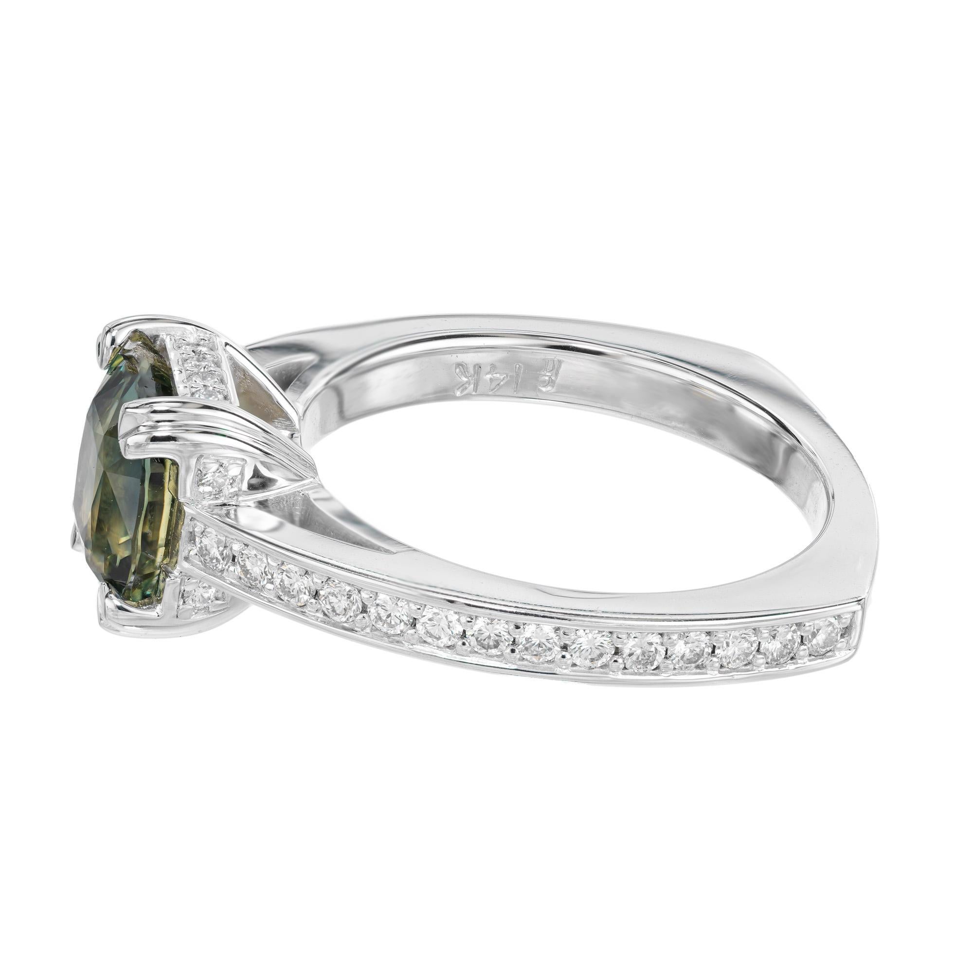 Women's Peter Suchy GIA Certified 2.72 Carat Sapphire Diamond Ring For Sale
