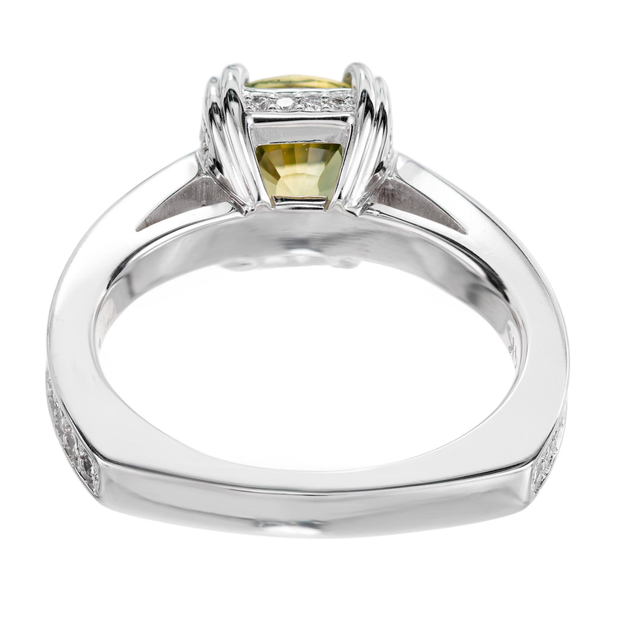 Peter Suchy GIA Certified 2.72 Carat Sapphire Diamond Ring For Sale 1
