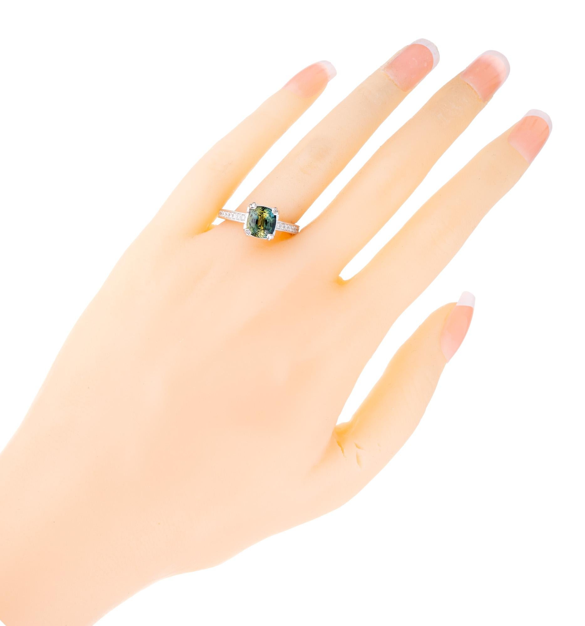 Peter Suchy GIA Certified 2.72 Carat Sapphire Diamond Ring For Sale 3