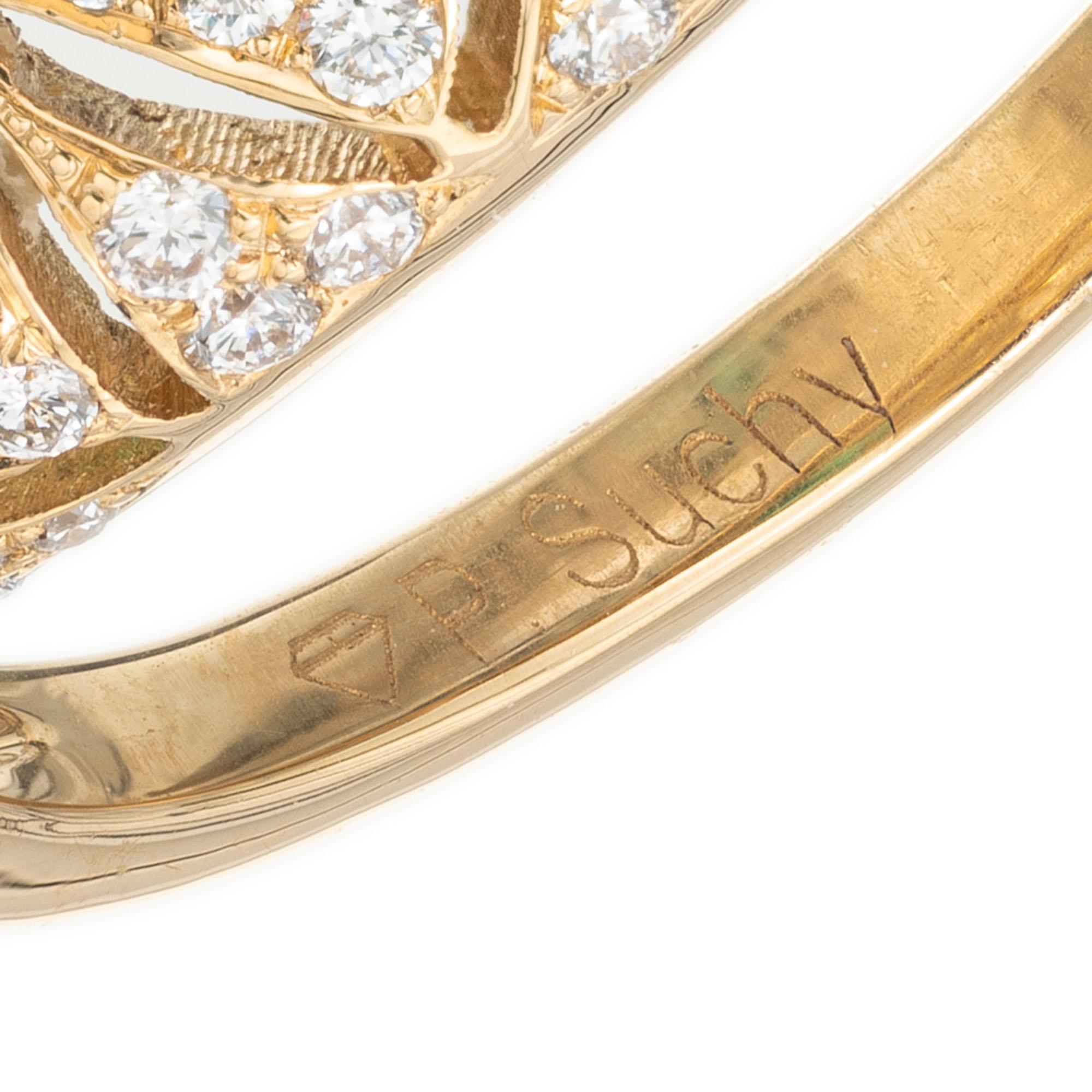 Peter Suchy GIA 2.87 Carat Diamond Emerald Gold Three-Stone Engagement Ring 1