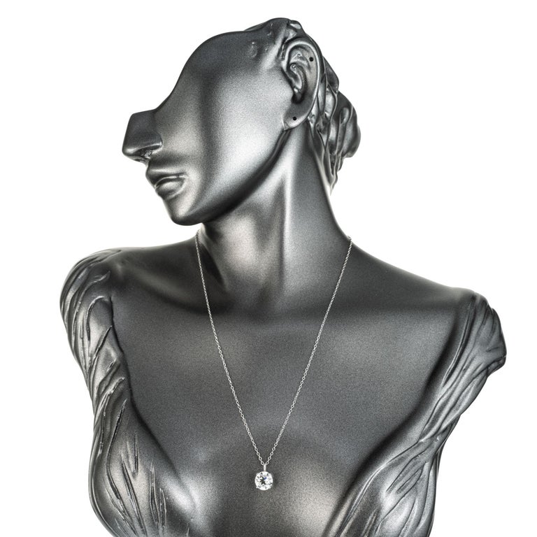 Peter Suchy GIA Certified 3.02 Carat Diamond Platinum Pendant Necklace For Sale 1