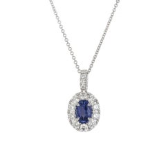 Peter Suchy Collier pendentif en or avec diamants et saphir de 3.04 carat certifié par le GIA