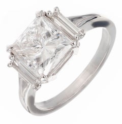 Peter Suchy GIA Certified 3.05 Carat Diamond Platinum Engagement Ring