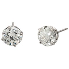 Clous d'oreilles Peter Suchy en platine avec diamants de 3,08 carats certifiés GIA