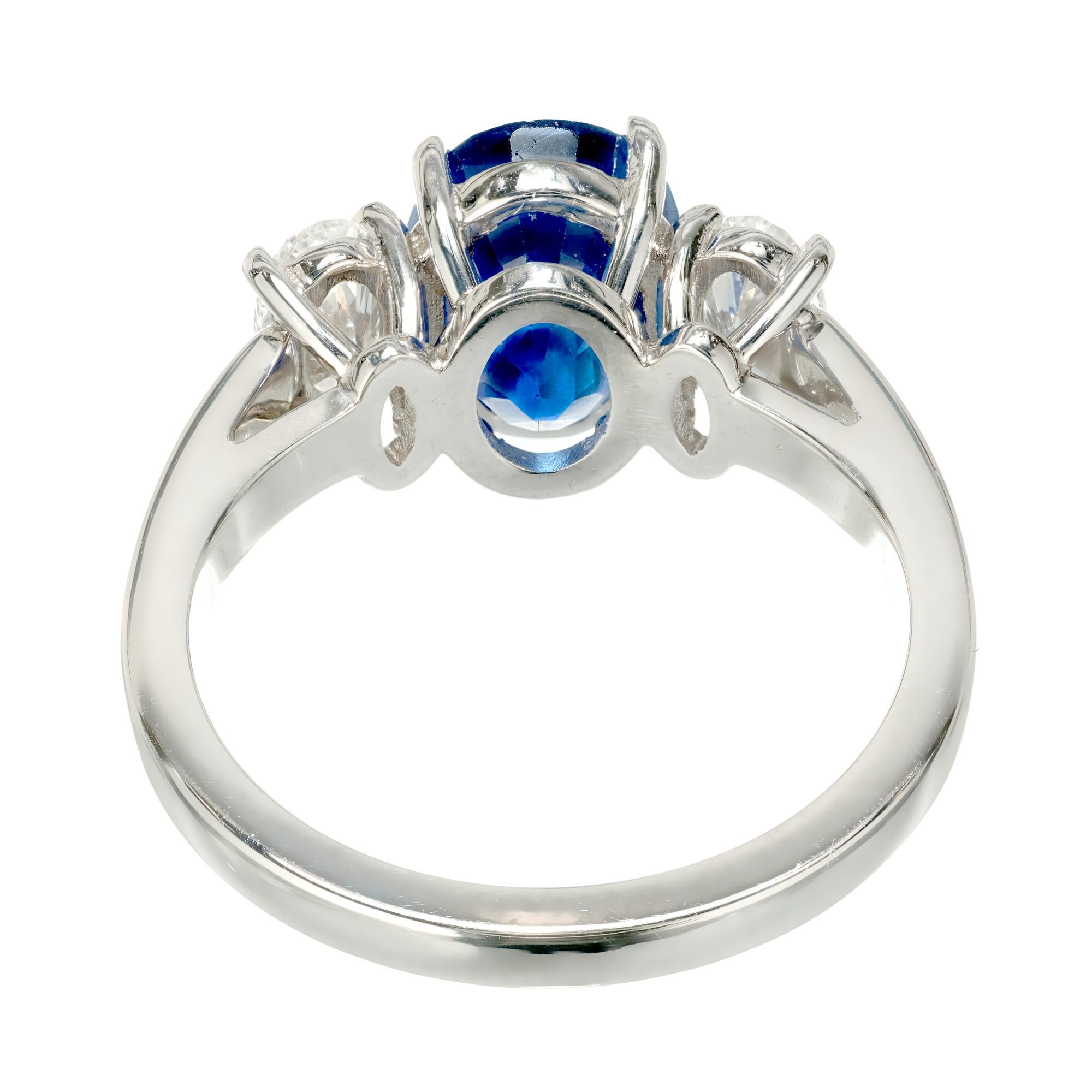 Peter Suchy GIA Certified 3.15 Carat Sapphire Diamond Platinum Engagement Ring 1