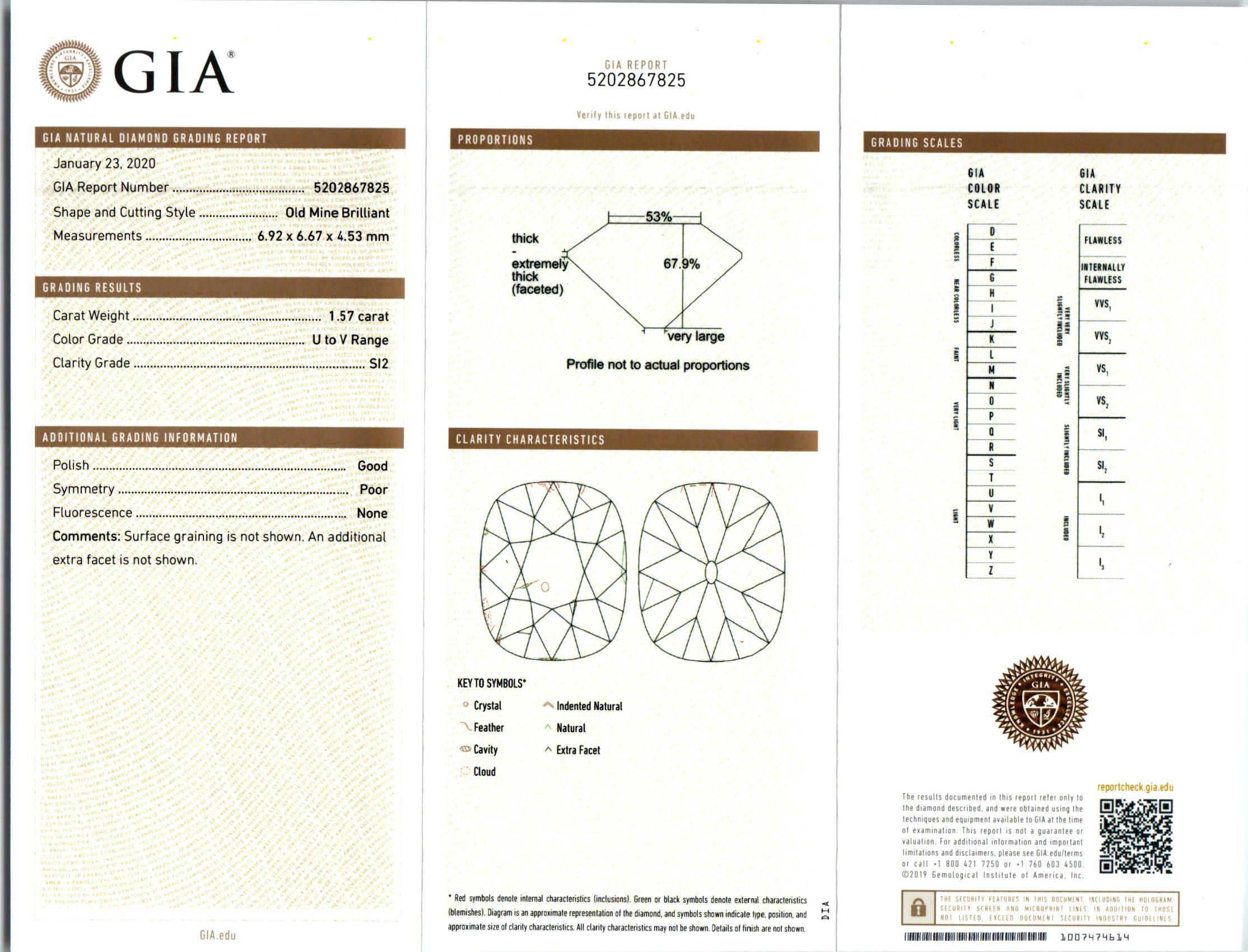 Ohrstecker, GIA-zertifiziert 3.25 Karat Diamant Gelbgold von Peter Suchy (Alteuropäischer Brillantschliff) im Angebot