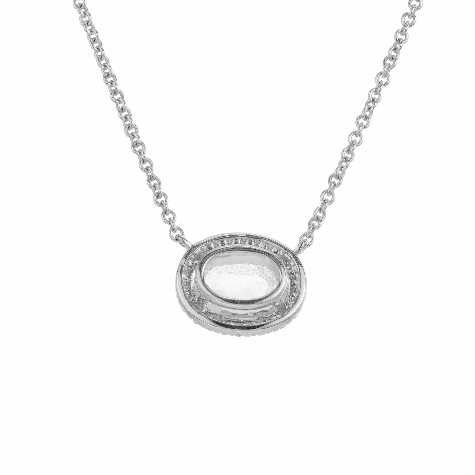 Women's Peter Suchy GIA Certified 3.45 Carat Pink Sapphire Diamond Pendant Necklace For Sale