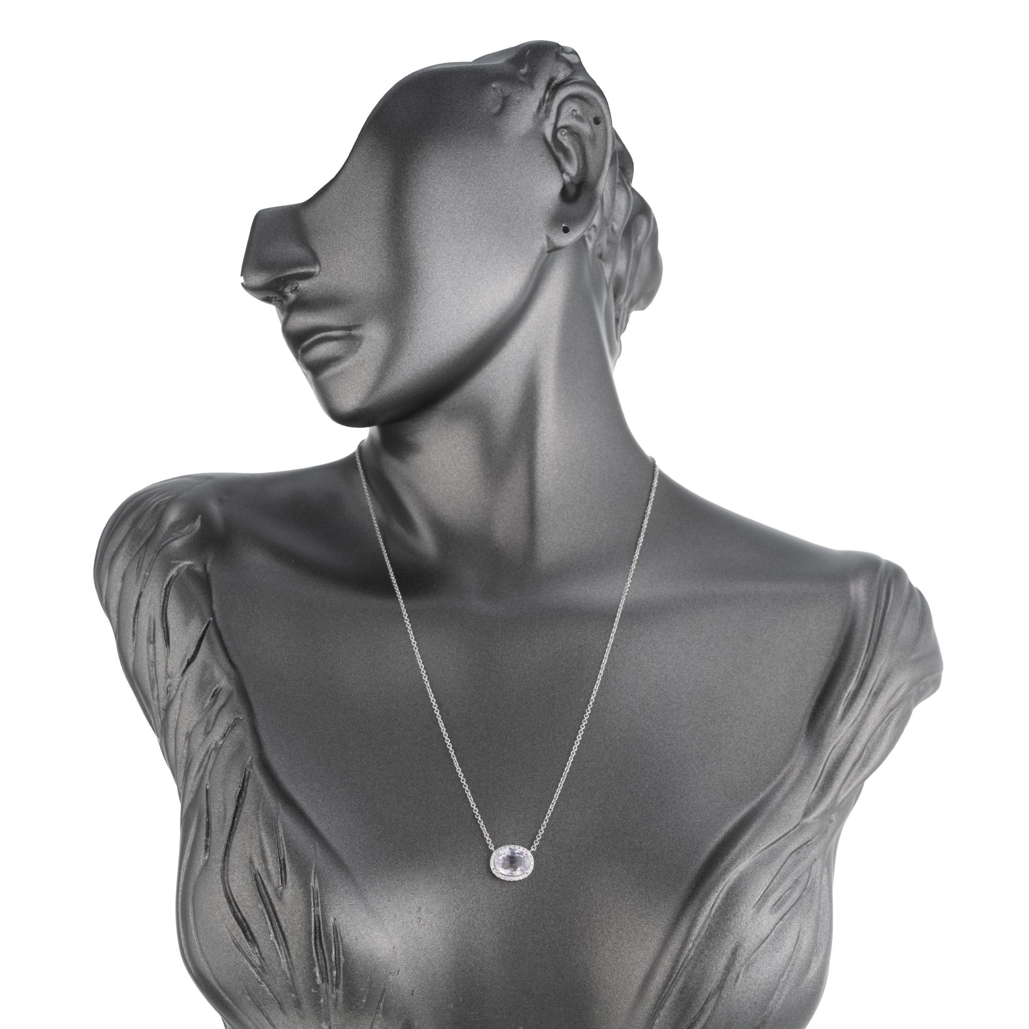 Peter Suchy GIA Certified 3.45 Carat Pink Sapphire Diamond Pendant Necklace For Sale 2