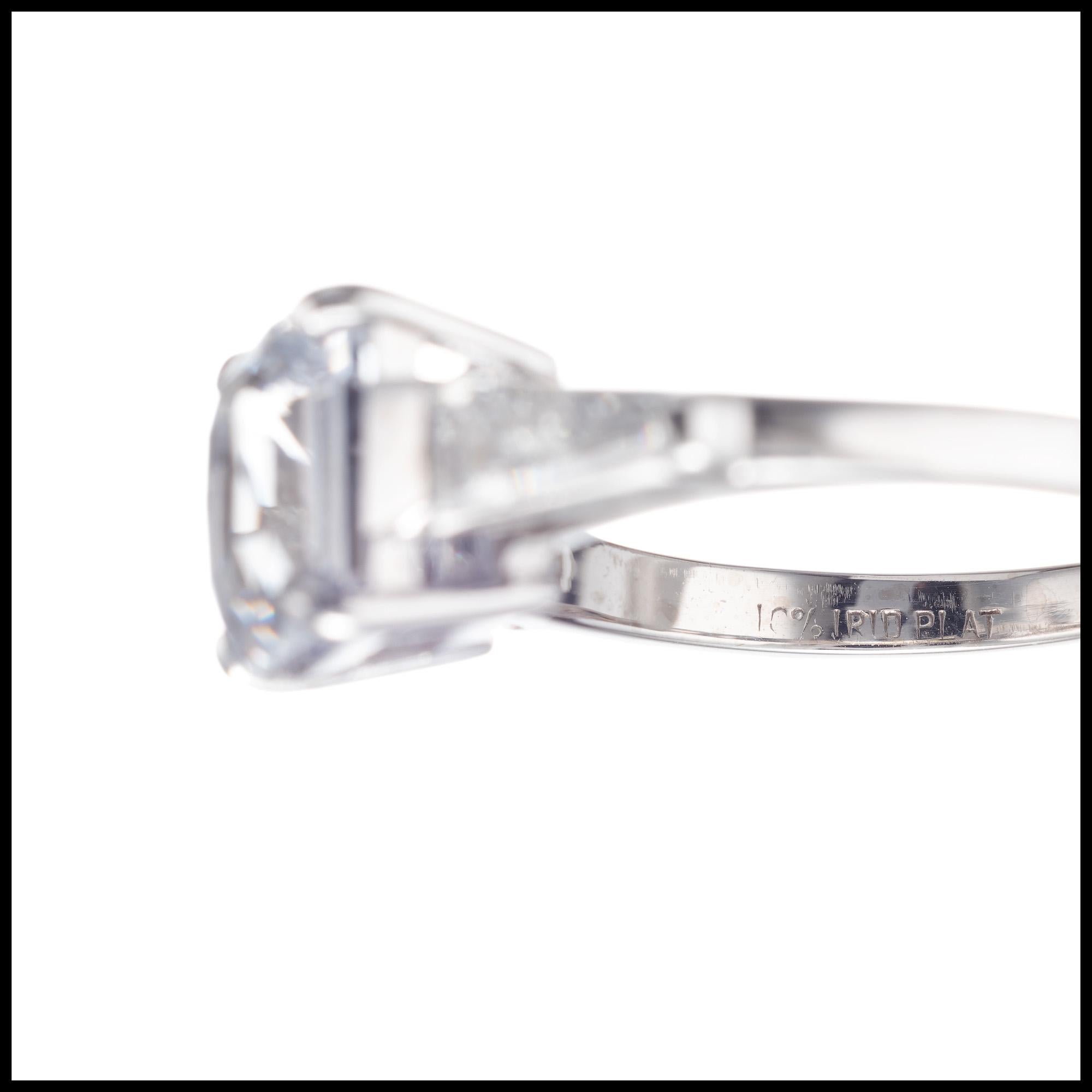 Women's Peter Suchy GIA Certified 3.47 Carat Sapphire Diamond Platinum Engagement Ring