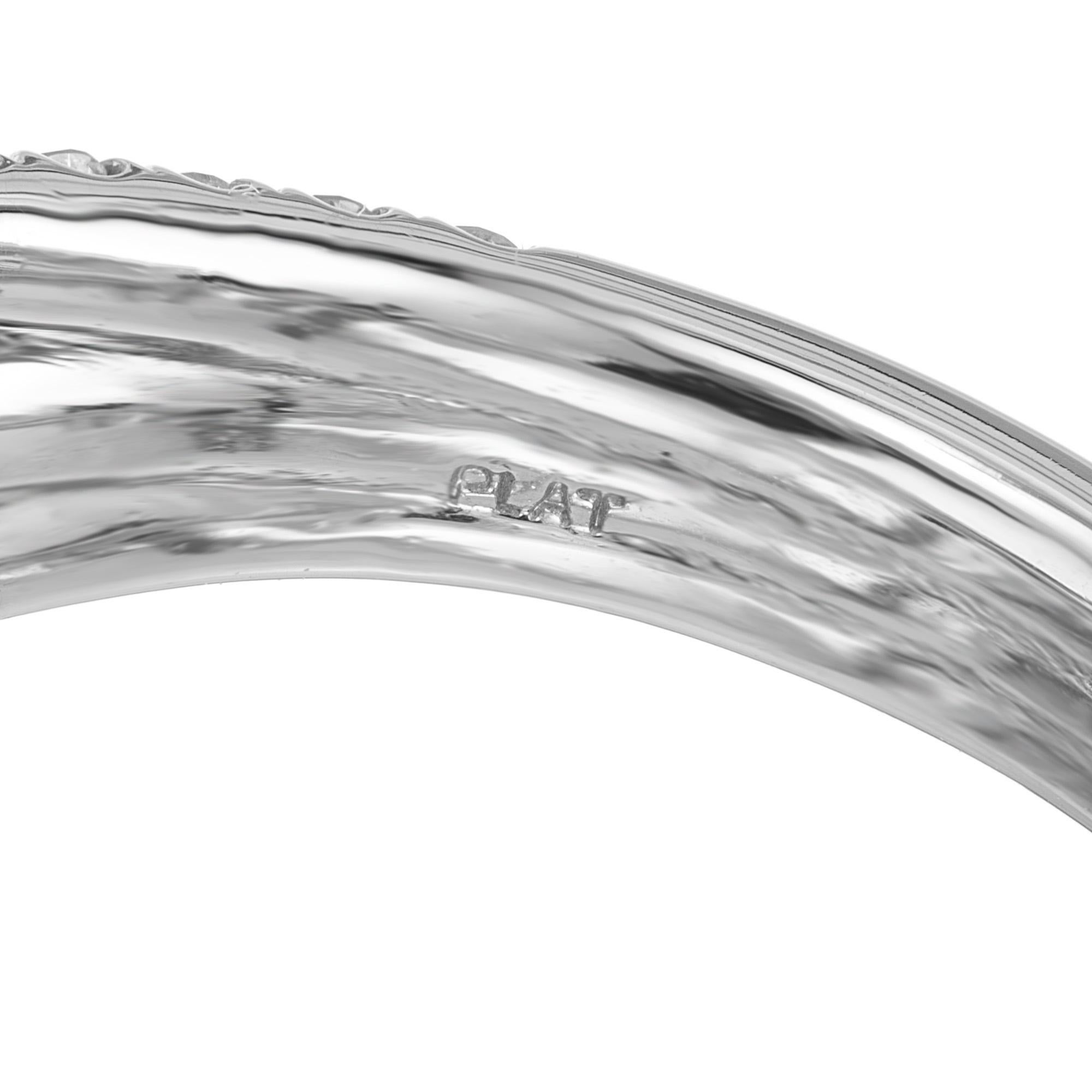Peter Suchy Bague de halo en platine certifiée GIA avec saphir et diamant de 3,50 carats en vente 2