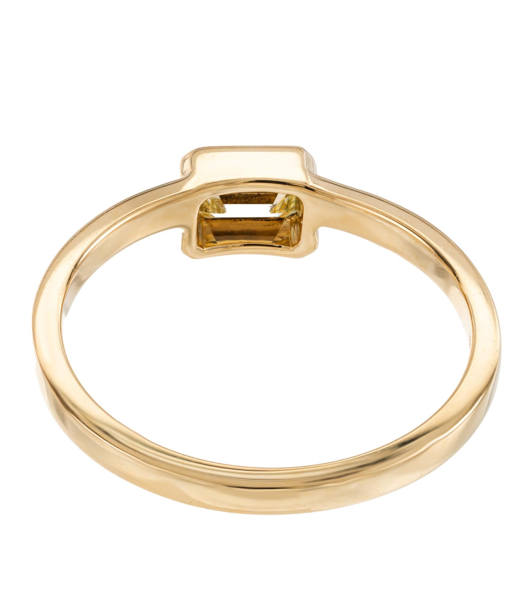 Peter Suchy Bague de fiançailles en or jaune certifiée GIA avec un diamant de 0,37 carat en vente 2
