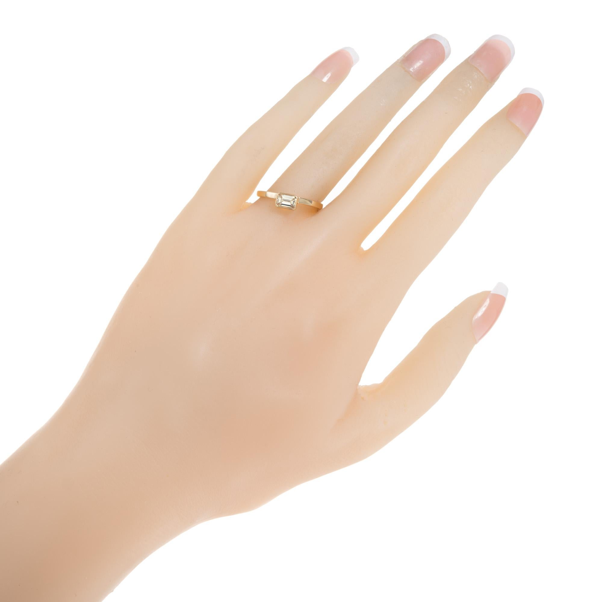 Peter Suchy Bague de fiançailles en or jaune certifiée GIA avec un diamant de 0,37 carat en vente 4