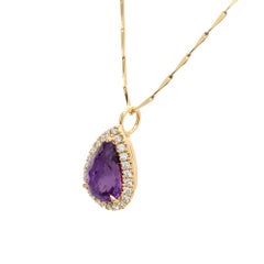 Peter Suchy Collier pendentif en or avec saphir de 3,74 carats et diamants certifiés GIA
