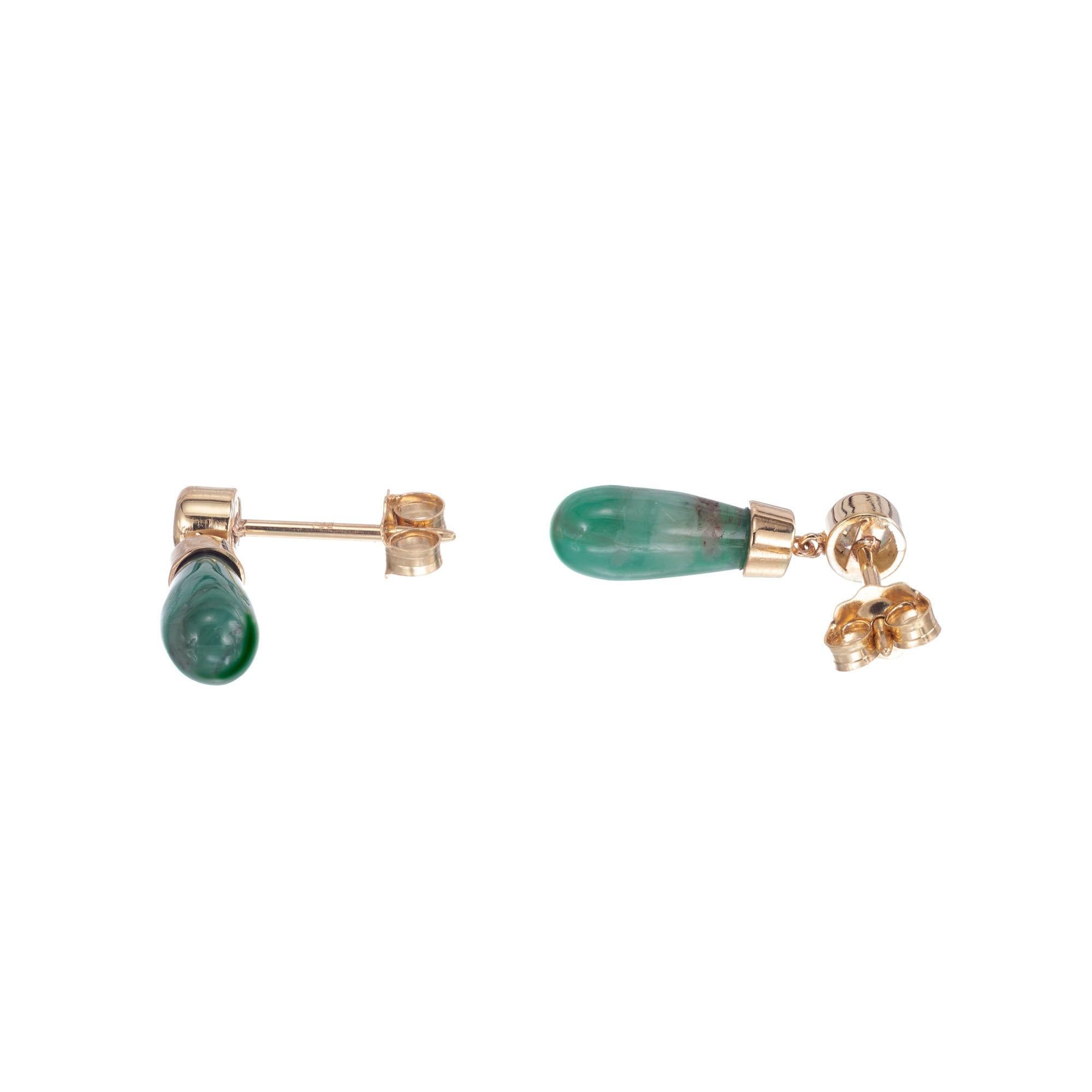 Gelbgold-Ohrhänger mit GIA-zertifiziertem 3,79 Karat Smaragd und Diamant von Peter Suchy (Rundschliff) im Angebot