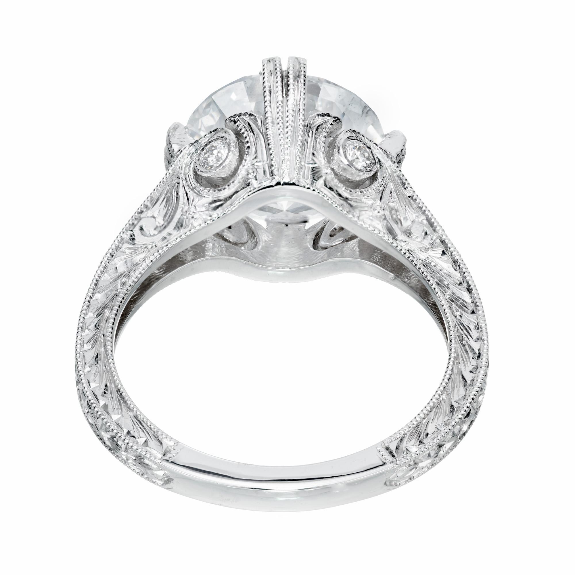 Verlobungsring aus Platin mit GIA-zertifiziertem 4.10 Karat Diamant von Peter Suchy Damen im Angebot
