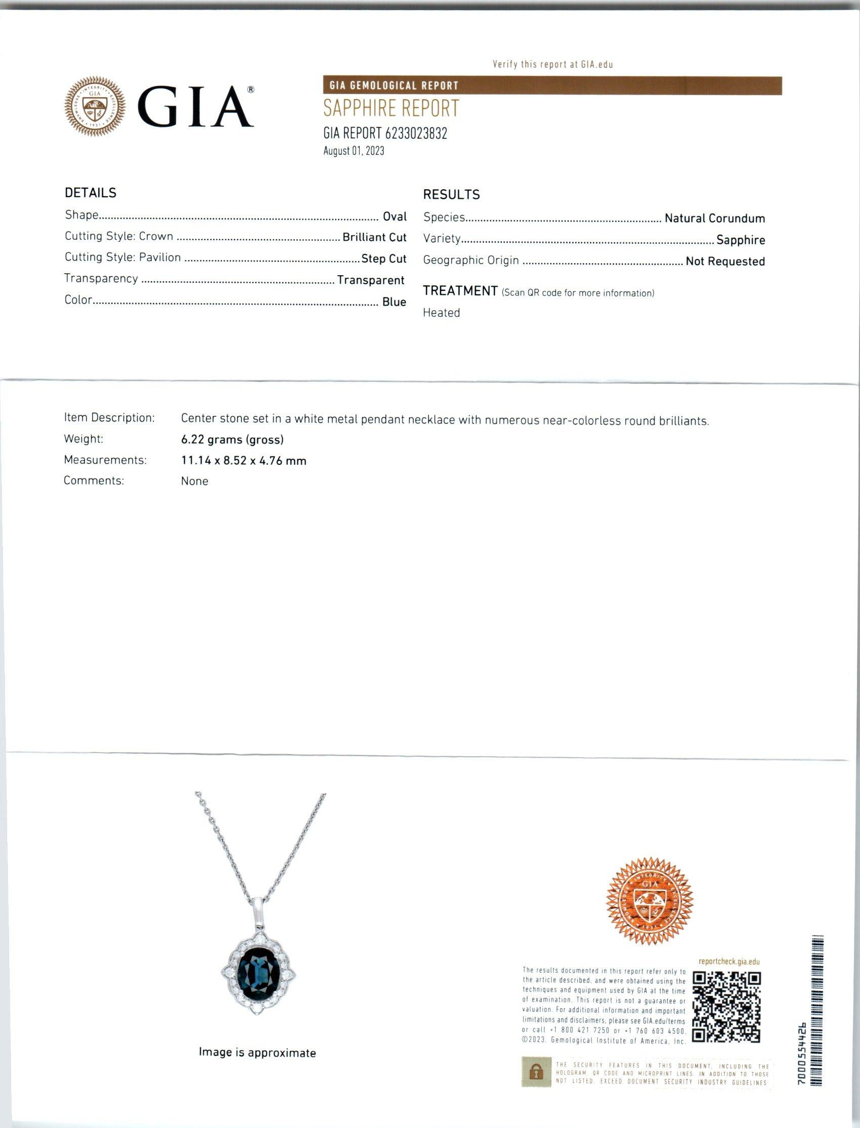 Peter Suchy GIA zertifiziert 4.16 Karat Saphir-Diamant-Gold-Anhänger-Halskette im Zustand „Neu“ im Angebot in Stamford, CT