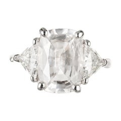 Peter Suchy GIA Certified 4.42 Carat Sapphire Diamond Platinum Engagement Ring